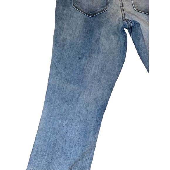 Old Navy Pop Icon Skinny High Rise Pockets Frayed Blue Denim Jeans Sz 4 Long - Picture 7 of 10